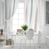 Abstract Blackout Curtains 72 Inches Long for Bedroom Living Room,Thermal Insulated Room Darkening Black Out Window Curtain Panels Grommet Drapes,Beige Teal Geometric Minimalistic Brush Stripes 104x72 view 4