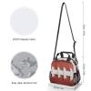 FINOWIN Lunch Bag Reusable Insulated Portable Thermal Waterproof Lunch Box Tote Bag, American Football Laces Print Lunch Bag for Women Men Beach Travel with Adjustable Shoulder Strap view 2