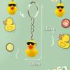 AWEELON 24 Pcs Plastic Duck Keychains Duck Party Favors Cute 3D Duck Resin Duck Chains with Sunglasses Charms Pendant Accessories for Birthday Party Supplies Baby Shower(mix color view 2