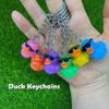 AWEELON 24 Pcs Plastic Duck Keychains Duck Party Favors Cute 3D Duck Resin Duck Chains with Sunglasses Charms Pendant Accessories for Birthday Party Supplies Baby Shower(mix color view 4