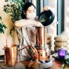 oiakus 2L Alembic Still, Copper Moonshine Still, Home Brew Wine Making Kit with Cooling Pipe, Home Brewing Kit for DIY Whiskey, Moonshine, Essential Oils, Hydrosols view 2