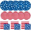 American Flag Patriotic Party Supplies Disposable dinner paper plates dessert paper plates Napkins and Cocktail napkins for Veterans Day Election Day 4th of July Independence Day Decorations, Serve 50 view 1