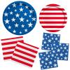 American Flag Patriotic Party Supplies Disposable dinner paper plates dessert paper plates Napkins and Cocktail napkins for Veterans Day Election Day 4th of July Independence Day Decorations, Serve 50 view 3