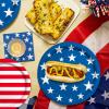 American Flag Patriotic Party Supplies Disposable dinner paper plates dessert paper plates Napkins and Cocktail napkins for Veterans Day Election Day 4th of July Independence Day Decorations, Serve 50 view 4