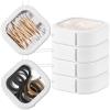 Kathfly 4 Pcs White Hair Tie Organizer Portable Hair Accessory Storage Containers Stackable Tie Bobby Pin Holder Home Cotton Swab Dispenser Accessories Jewelry Organizer Box view 1