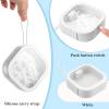 Kathfly 4 Pcs White Hair Tie Organizer Portable Hair Accessory Storage Containers Stackable Tie Bobby Pin Holder Home Cotton Swab Dispenser Accessories Jewelry Organizer Box view 3