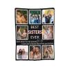Custom Blanket Memorial Gift with Photo, Personalized Throw Blanket Using My Own Pictures for Christmas Family Mom Dad Dog Sisters Friends Besties Aunts Wife (8 Photos), Best Sisters Ever, W60"xL90" view 2