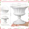Gerrii 12 Pcs Vases for Centerpieces Metal Compote Vases Urn Planter Trumpet Flower Stand Small Pedestal Flowers for Wedding Table Reception Birthday Anniversary Ceremony Home Decor, 5.91 Inch(White) view 3