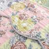 Benjara Eni 3 Piece Queen Cotton Quilt Set, Vibrant Pastel Flowers, Scalloped, Blue, Green, Pink view 4