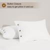 eBeddy Linens Luxury 800 TC Ultra Silky Soft Egyptian Cotton Alaskan King 132x120 Size 3-Pieces Duvet Cover Button Closure & Corner Ties Durable and Fade Resistant, White view 2