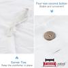 eBeddy Linens Luxury 800 TC Ultra Silky Soft Egyptian Cotton Alaskan King 132x120 Size 3-Pieces Duvet Cover Button Closure & Corner Ties Durable and Fade Resistant, White view 3