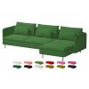 Custom Made Soderhamn Sectional Couch Velvet Replacement Covers Fits IKEA Soderhamn 3 Seat with Chaise Lounge with 2 Armrests Sofa,Soderhamn Sofa Cover,Only Cover. (Emerald Green) view 1