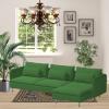 Custom Made Soderhamn Sectional Couch Velvet Replacement Covers Fits IKEA Soderhamn 3 Seat with Chaise Lounge with 2 Armrests Sofa,Soderhamn Sofa Cover,Only Cover. (Emerald Green) view 2