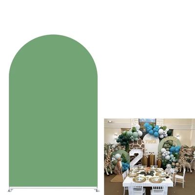 Aerdce 3x5ft Double-Sided Grass Green Color Arched Backdrop Covers for Kids Wild Birthday Party Chiara Backdrops Arched Stretchy Fabric Covers Junlge Safari Party Supplies GX-308