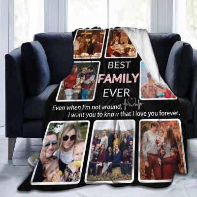 Custom Blanket with Photos Customized Blanket Personalized Flannel Throw Blankets for Adult Kid Birthday Christmas Halloween Fathers Mothers Valentines Day Gift (8 Photos), Best Family Ever, W50"xL70"