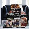 Custom Blanket with Photos Customized Blanket Personalized Flannel Throw Blankets for Adult Kid Birthday Christmas Halloween Fathers Mothers Valentines Day Gift (8 Photos), Best Family Ever, W50"xL70" view 1
