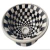 Checkered Sink, Bathroom Vessel Sink, Black & White Ceramic Countertop Basin, Bathroom Vanity, Farmhouse Sink, Mountain House, Master Bath view 1