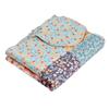 Benzara Turin 60 Inch Throw Blanket Microfiber Patchwork Floral Print Multicolor view 3