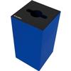 Global Industrial Square Recycling Can with Mixed Recycling Lid, 28 Gallon, Blue view 1