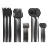 NEPIAN Flatware Dinner Fruit Cake Fork Dinnerware Mirror Set 30pcs Cutlery Mirror Stainless Steel Kitchen Tableware Silverware leisurely (Color : Black) view 1