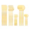 NEPIAN Flatware Dinner Fruit Cake Fork Dinnerware Mirror Set 30pcs Cutlery Mirror Stainless Steel Kitchen Tableware Silverware leisurely (Color : Black) view 2