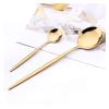 NEPIAN Flatware Dinner Fruit Cake Fork Dinnerware Mirror Set 30pcs Cutlery Mirror Stainless Steel Kitchen Tableware Silverware leisurely (Color : Black) view 3