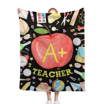 Back to Go School Blanket, Gifts for Teachers 90 x 120 Inch Throw Lightweight Super Soft Cozy Educational Blankets for Couch Bed Sofa Chair