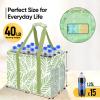 BALEINE Extra Large Utility Tote Bag with Reinforced Wire Frame, Reusable Grocery Bag for Shopping, Picnic (Antique Foliage, 16.5''x14''x10'') view 2