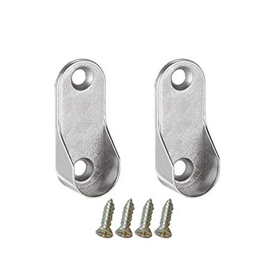 Oval Closet Rod End Supports Furniture Hardware Accessories Wardrobe Tube Support Bracket Clothes Hanging Rod Holder (Color : 6Pcs)