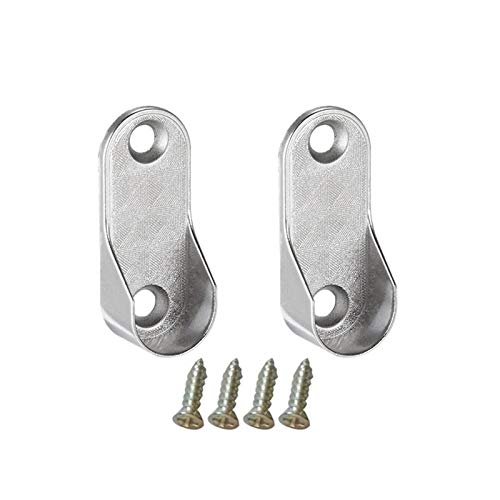 Oval Closet Rod End Supports Furniture Hardware Accessories Wardrobe Tube Support Bracket Clothes Hanging Rod Holder (Color : 6Pcs)