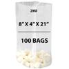 Clear Gusseted Bags, 2Mil 8" X 4" X 21" & 100 Bags | LDPE Material, For Food Packaging, Storage & Display | Heat Sealable Plastic Bag, Ideal for Bakery, Deli, Snacks, and Commercial Use view 1