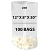 Clear Gusseted Bags, 2Mil 12" X 8" X 30" & 100 Bags | LDPE Material, For Food Packaging, Storage & Display | Heat Sealable Plastic Bag, Ideal for Bakery, Deli, Snacks, and Commercial Use view 1