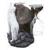 1 Pcs of Howling Arctic White Snow Wolf Wine Valet Statue As Bottle and 2 Glasses Holder view 2