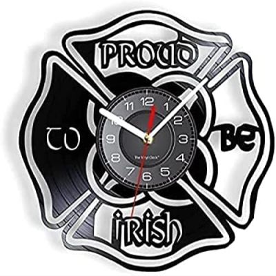 Home Decor Irish Clover Leaf Home Decor Vinyl Record Clock Irish Pride Clock Battery Operated