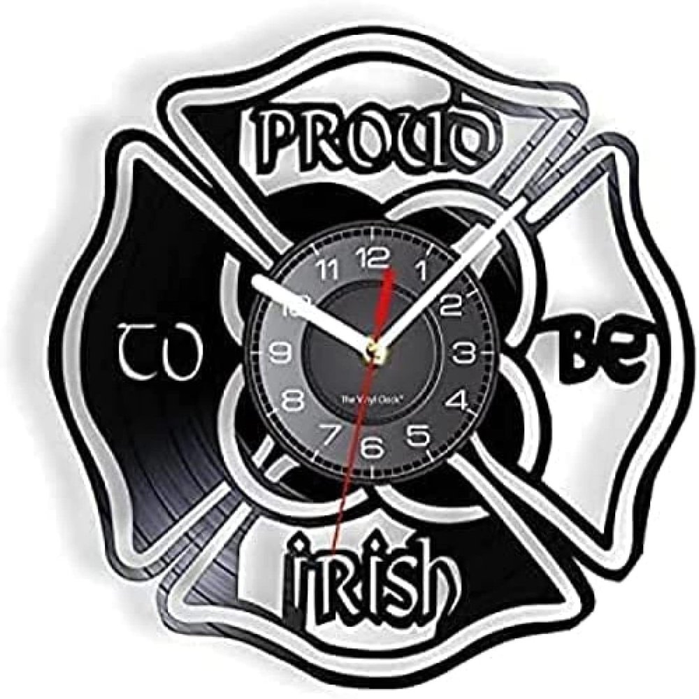 Home Decor Irish Clover Leaf Home Decor Vinyl Record Clock Irish Pride Clock Battery Operated