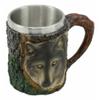 1 Pcs Of Woodland Animal Totem Spirit Gray Wolf Mug Textured With Rustic Tree Bark Design view 2