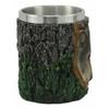 1 Pcs Of Woodland Animal Totem Spirit Gray Wolf Mug Textured With Rustic Tree Bark Design view 3