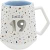 Pavilion Gift Company - Hello 19-17-ounce Geometric Cup, Confetti Cup, Birthday Mug, Birthday Cup, Birthday Cups for Women, 1 Count, White, Ceramic, 17oz view 1