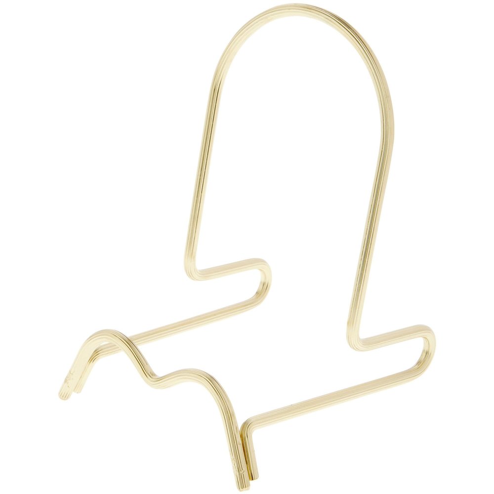 Bard's Brass Metal Plate Stand, Arched Front, 5.5" H x 3.5" W x 4.5" D (For 7.5" - 10.75" Plates), Pack of 12