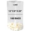 Clear Gusseted Bags 1.5Mil, 12" X 8" X 20" & 100 Bags | LDPE Material, For Food Packaging, Storage & Display | Heat Sealable Plastic Bag, Ideal for Bakery, Deli, Snacks, and Commercial Use view 1