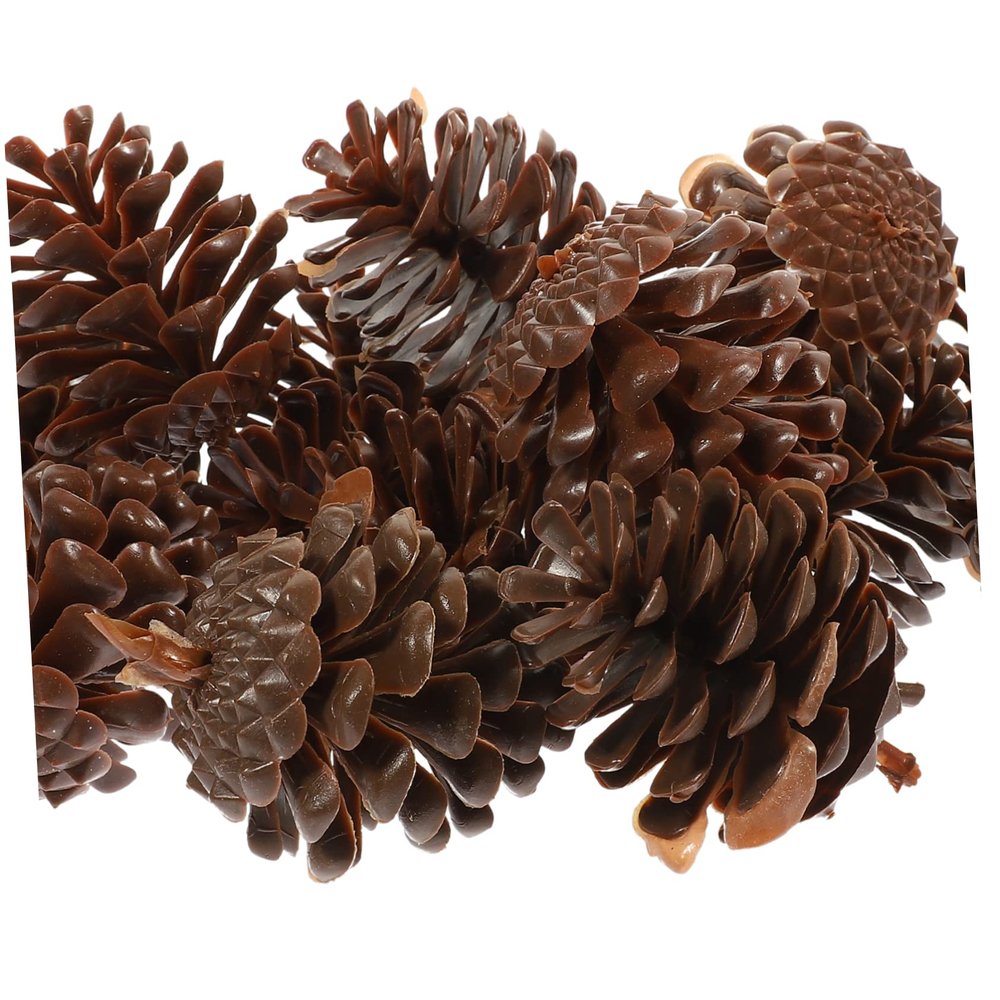 Homoyoyo 30pcs Plastic Imitation Pine Cone Plastic Pine Cone Decoration Christmas Decoration Props Resin Crafts Vase Decor Christmas Mini Pinecones Fake Pine Cone Scene Layout Prop Bulk