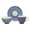 1 Blue Zig Zag Pattern Contemporary Designer Ceramic Dinnerware Bowl Mug Plate Set view 1