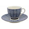 1 Blue Zig Zag Pattern Contemporary Designer Ceramic Dinnerware Bowl Mug Plate Set view 4