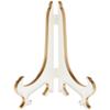 Bard's Hinged White and Gold Plastic Plate Stand, 5" H x 4" W x 3.5" D (For 5" - 7.5" Plates), Pack of 3 view 1