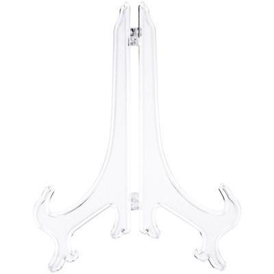 Bard's Hinged Clear Plastic Plate Stand, 9" H x 7" W x 6" D (For 9" - 10.5" Plates), Pack of 12