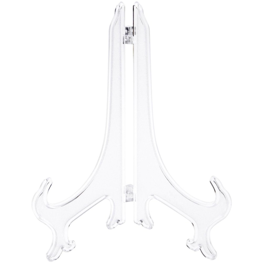 Bard's Hinged Clear Plastic Plate Stand, 9" H x 7" W x 6" D (For 9" - 10.5" Plates), Pack of 12