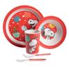 Peanuts Snoopy Fun Times 5-Piece Bamboo Melamine Dinnerware Set For Kids - Red view 1