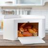 Besuerte White Bread Box for Kitchen Countertop, Large Wooden Bread Containers Storage Bin for Corner, Bread Holder Keeper for Homemade Bread Includes 2x16oz Mason Jars with Flowers view 1