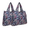 allydrew Foldable Tote Nylon Reusable Grocery Bag (Set of 2), Paisley Motif view 1