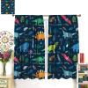 AuiMzoo Dinosaur Blackout Curtains, Cute Dinosaur Animal Print Pattern Rod Pocket Window Treatments for Kids Boys Girls Bedroom Living Room Nursery Curtains63X72 Inch view 3